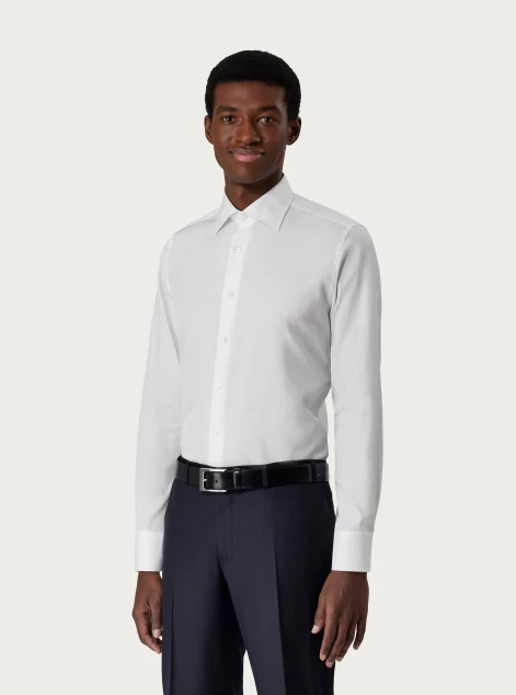 Regular-fit shirt in white cotton