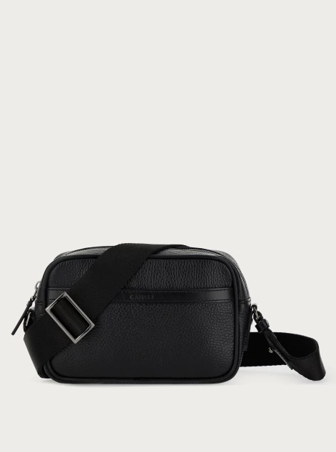 Camera bag in tumbled calfskin