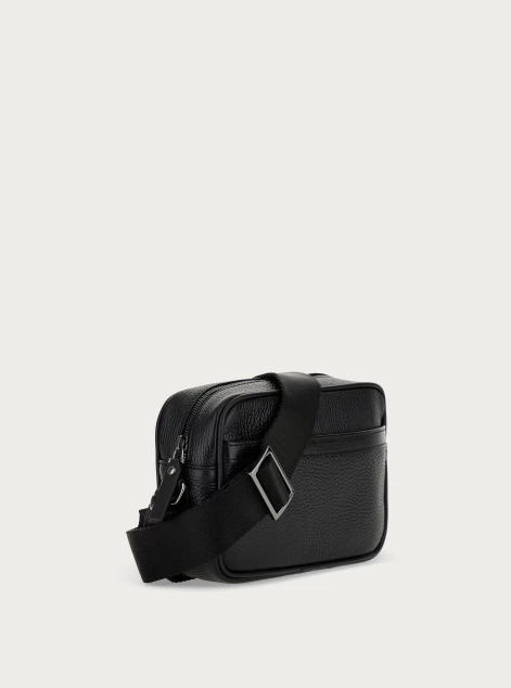 Camera bag in tumbled calfskin