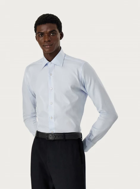 Regular-fit shirt in light blue cotton