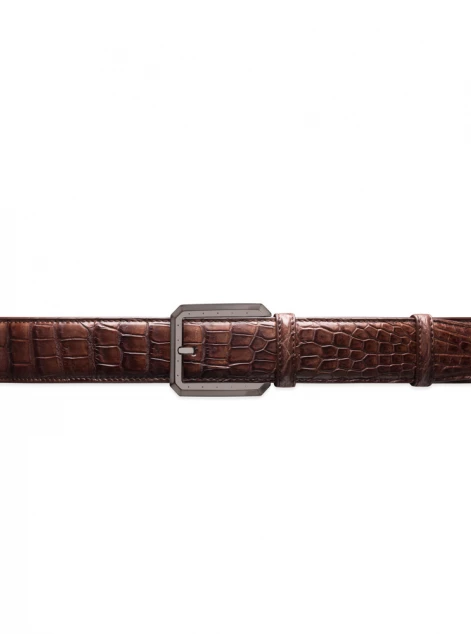 Antique crocodile leather belt