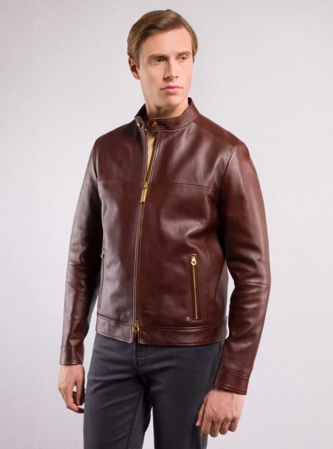 Lambskin leather blouson