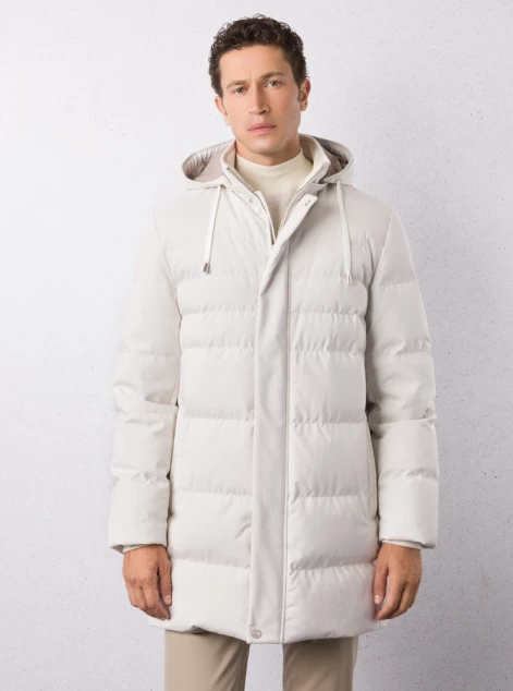 Hooded down coat