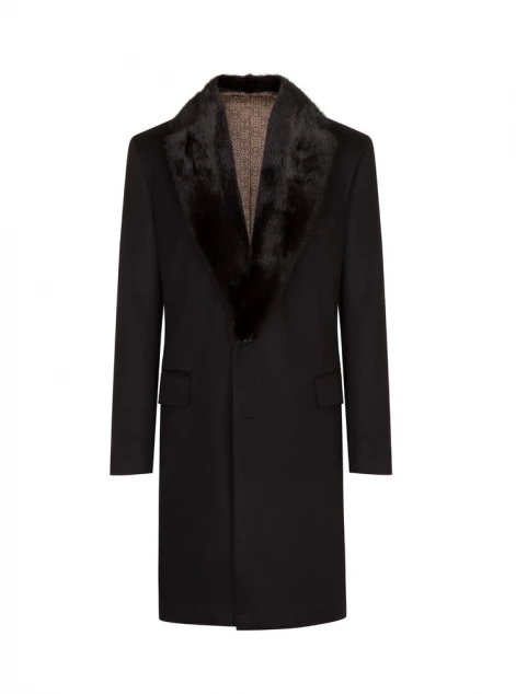 Cashmere and mink fur coat